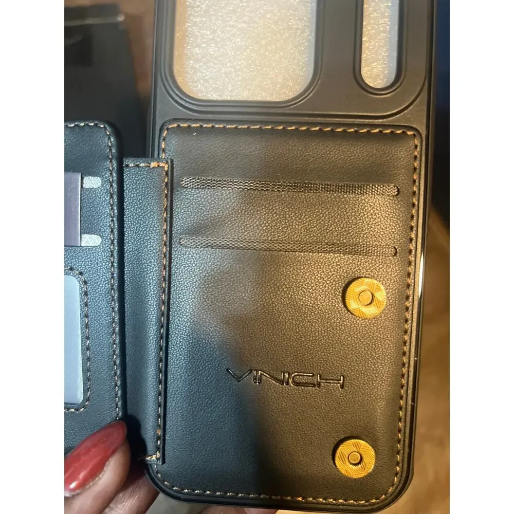 Vinich For IPhone 17 Pro Wallet Case With Card Holder, RFID Blocking Credit